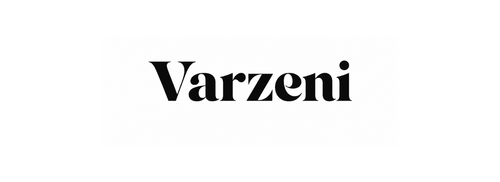 Black 'Varzeni' logo on a white background