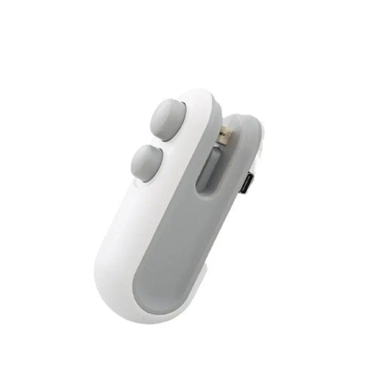 White and gray electronic device on a white background