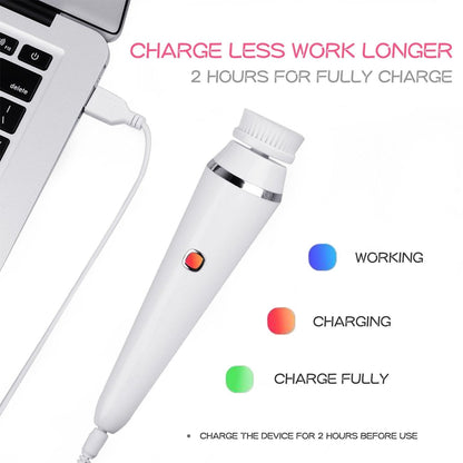 Multifunctional Electric Facial Cleansing Brush with 4 Heads